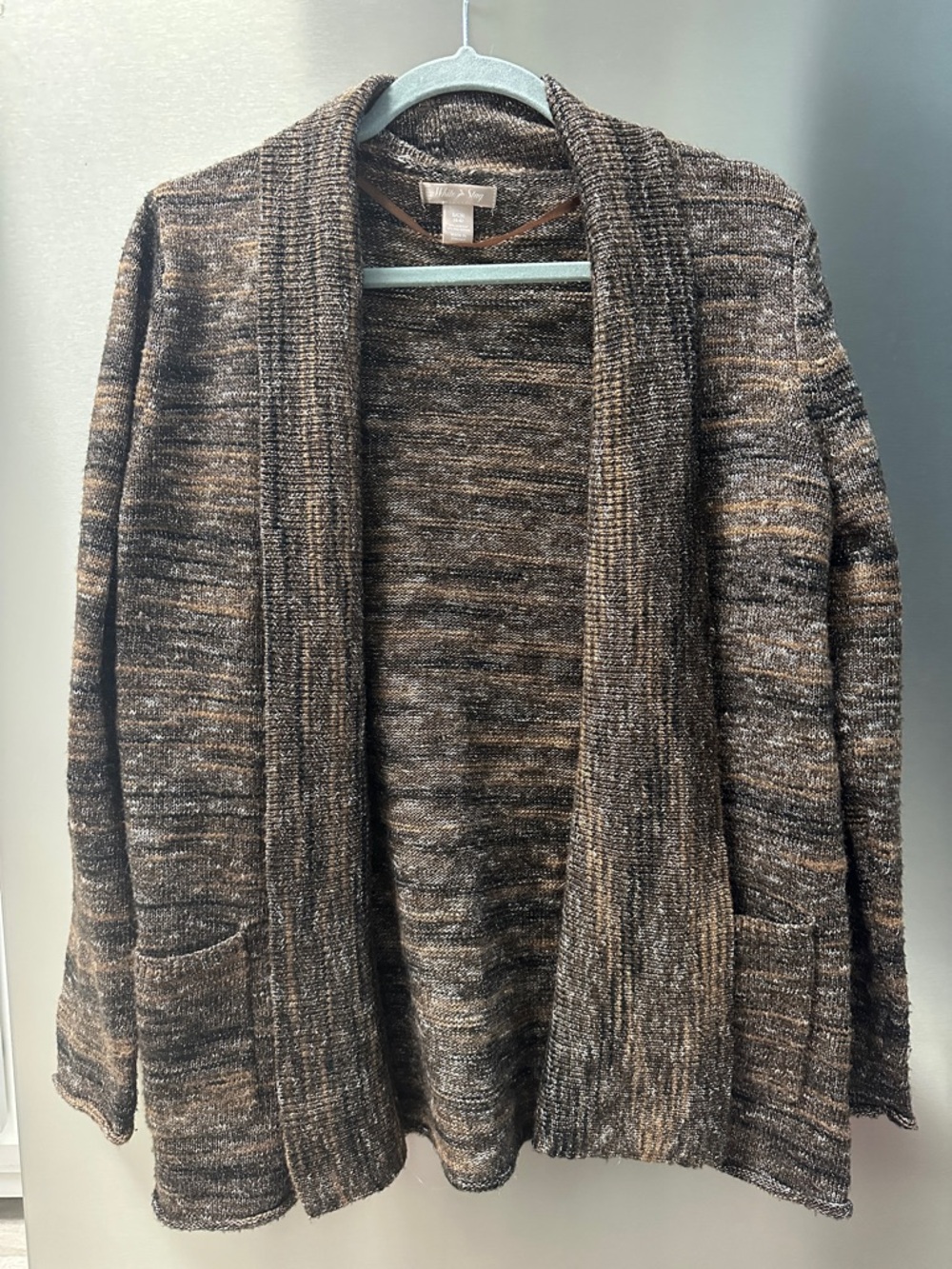 White Stag Brown Marled Open-Front Cardigan